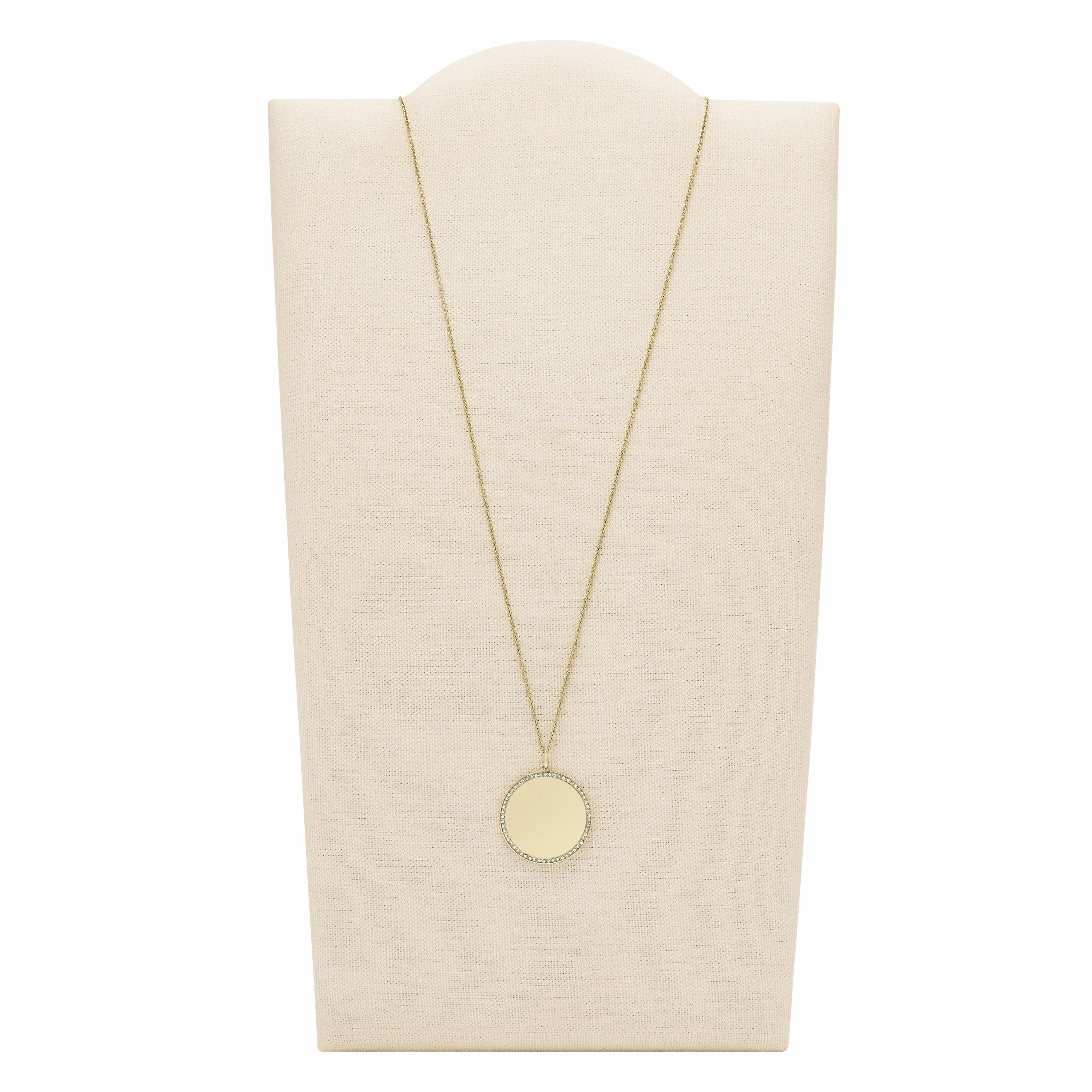 Lane Engravable Gold-Tone Stainless Steel Pendant Necklace