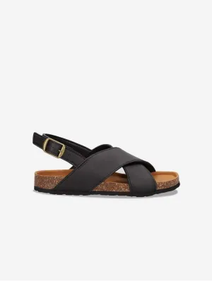 Lanta Unisex Vegane Apfel-Leder Sandalen | Schwarz
