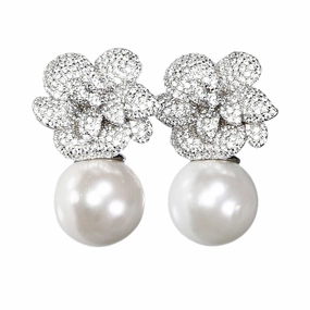 Lara Heems Earring Rose pearl white fashion-jewelry  