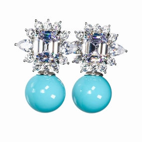 Lara Heems Women's Earring Golden turquoise 