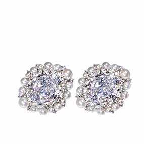 Lara Heems Women's Earring Petite Pearl White 