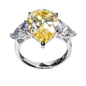 Lara Heems Women's Ring Pear Yellow fashion-jewelry  
