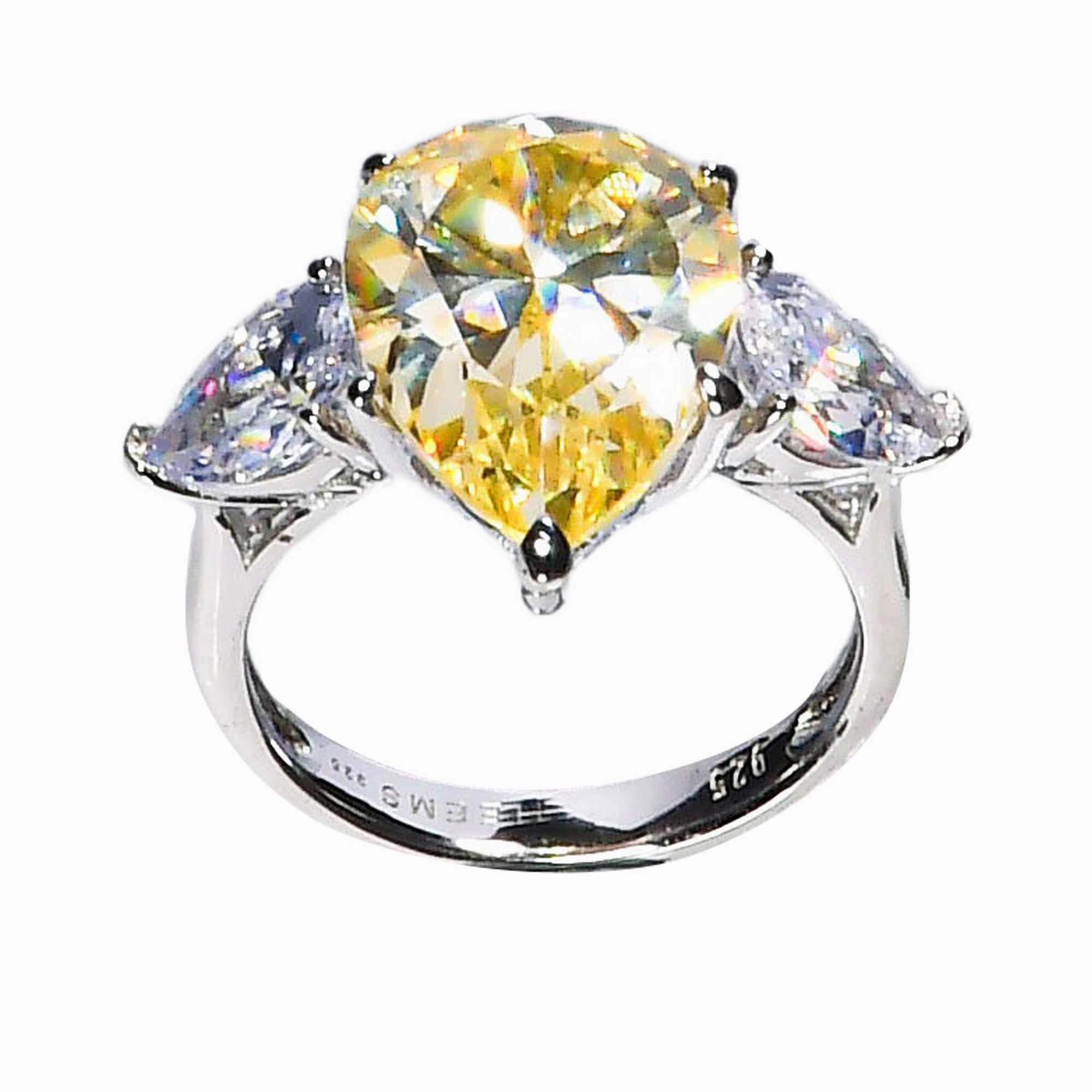 Lara Heems Women's Ring Pear Yellow fashion-jewelry  