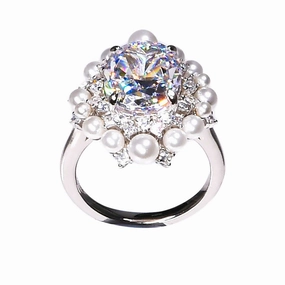 Lara Heems Women's Ring Petite white pearl fashion-jewelry  