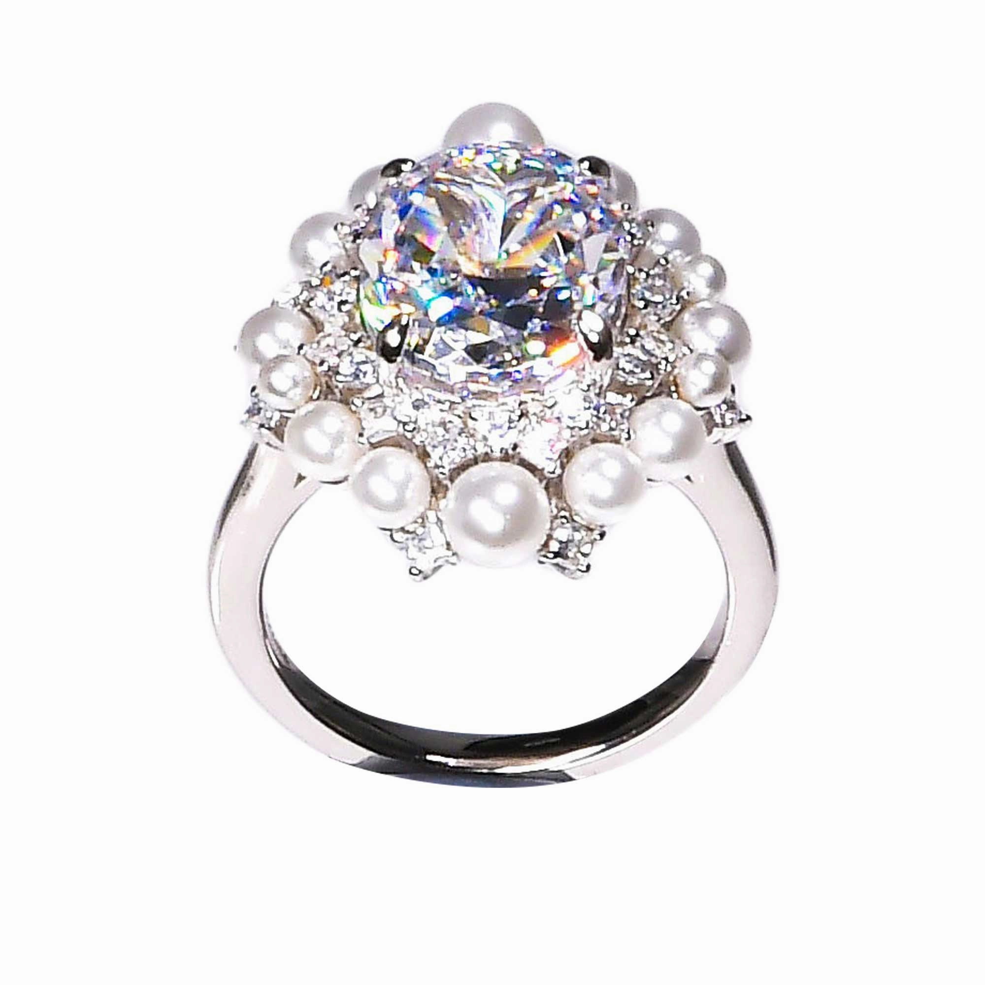 Lara Heems Women's Ring Petite white pearl fashion-jewelry  