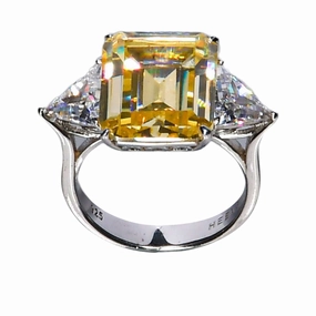 Lara Heems Women's Yellow Square Ring fashion-jewelry  