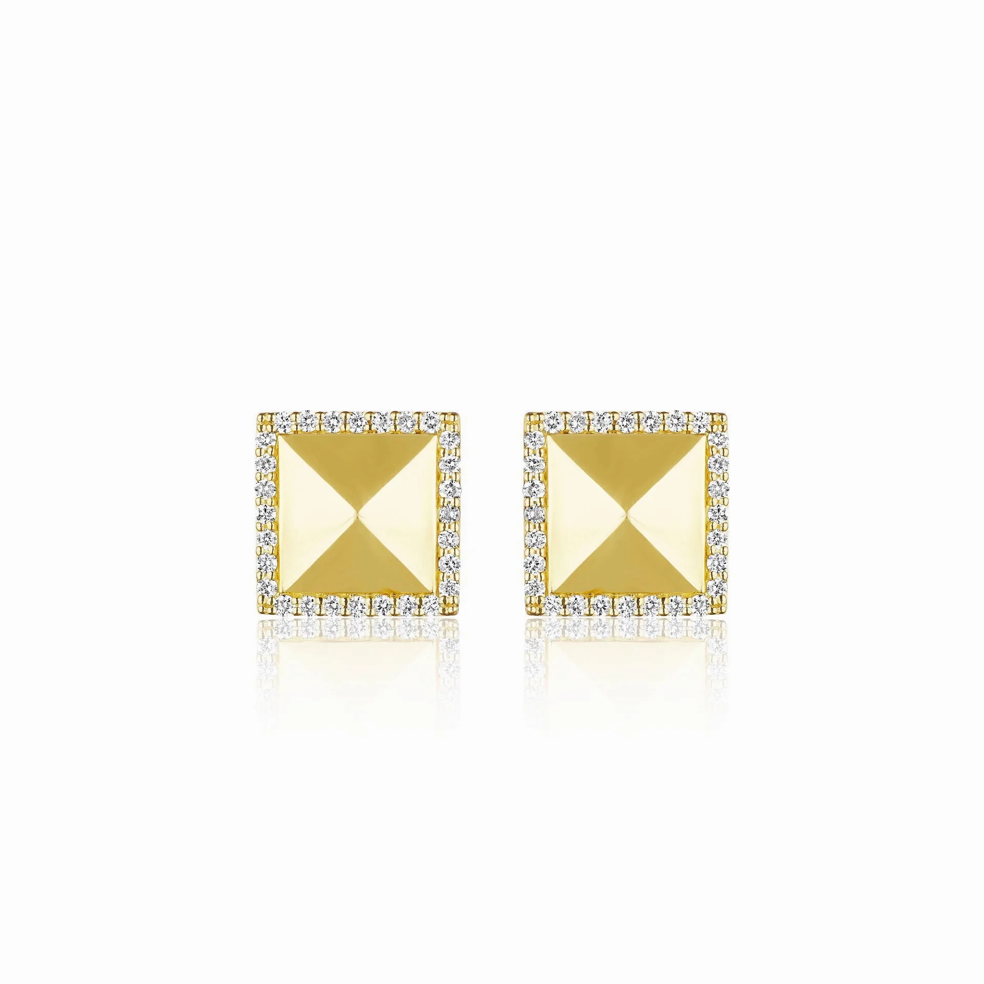 Large Diamond Rockstud Stud Earrings