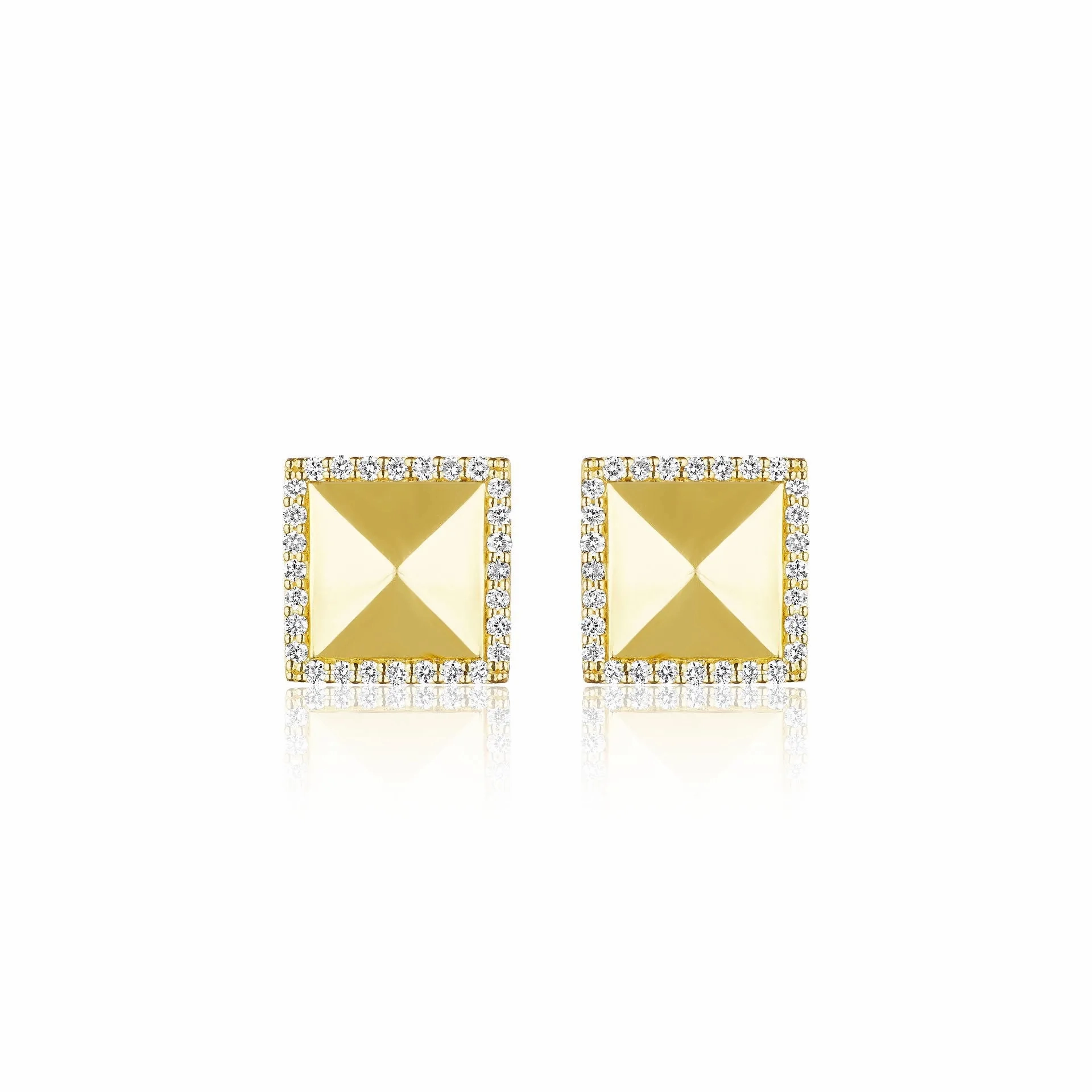 Large Diamond Rockstud Stud Earrings