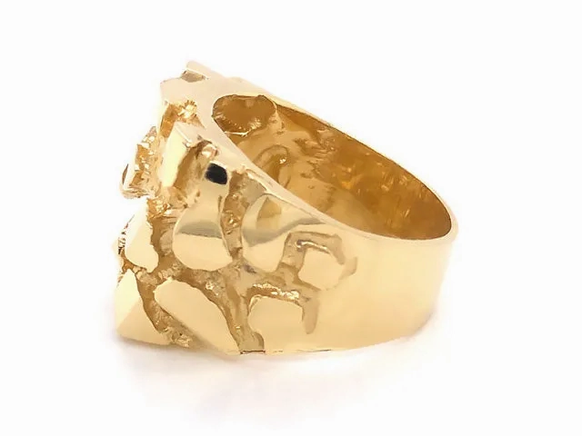 Large Men's 14K Yellow Gold Nugget Ring