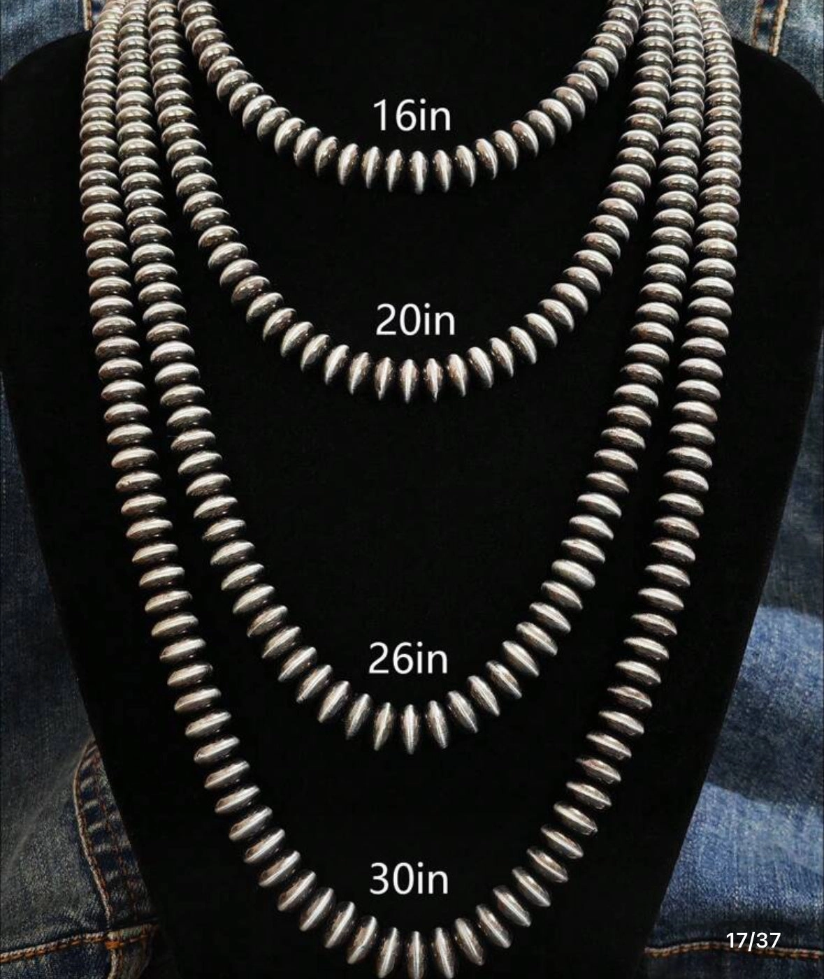 Large Navajo Faux Pearl Necklace texture-rose-gold  