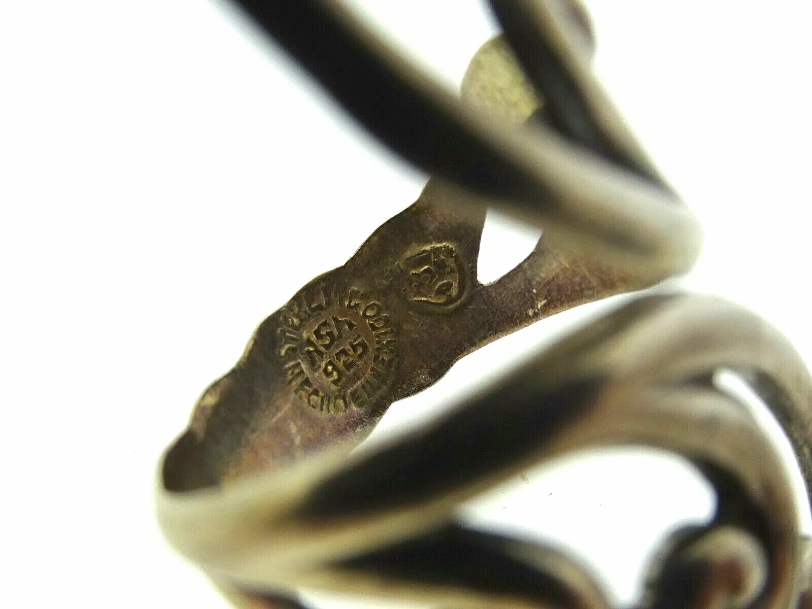 Large Vintage Taxco Sterling Silver SWIRL Ring, Signed, Adjustable size 6,7,8,9