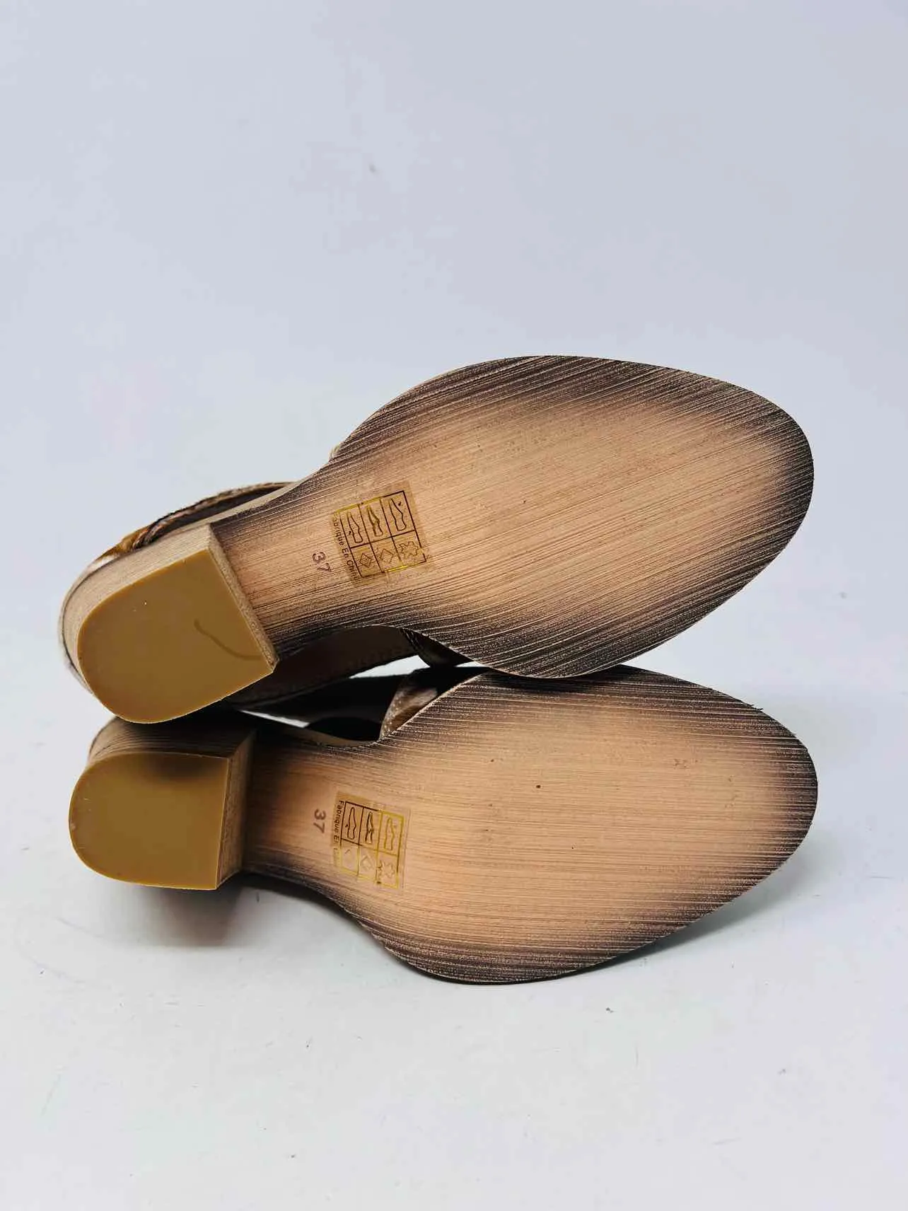 L'Artiste Größe 6,5 Braun/Weiß Gekreuzte Rindsleder Stiefeletten