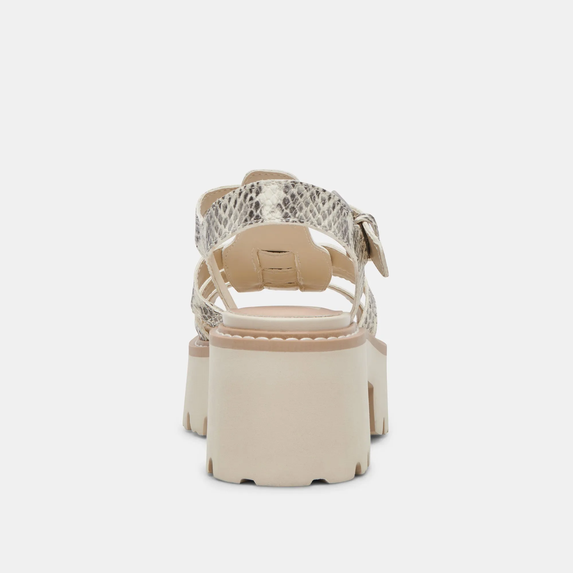 LATICE SANDALEN GRAU WEIß GEPRÄGTES LEDER