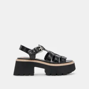 LATICE SANDALEN MITTERNACHT GEPRÄGTES LEDER