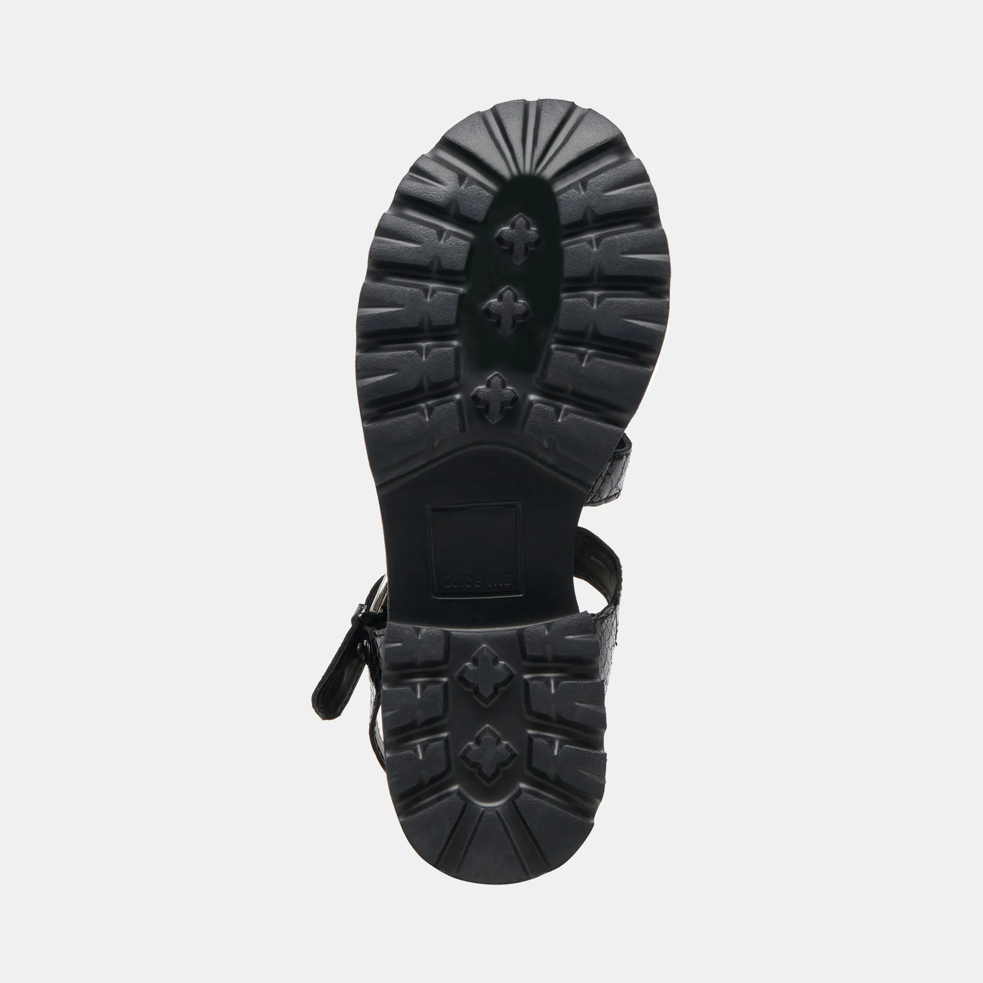 LATICE SANDALEN MITTERNACHT GEPRÄGTES LEDER
