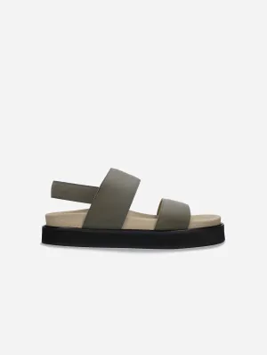 Lau Unisex Vegane Mikrofaser Plateausandalen | Grün
