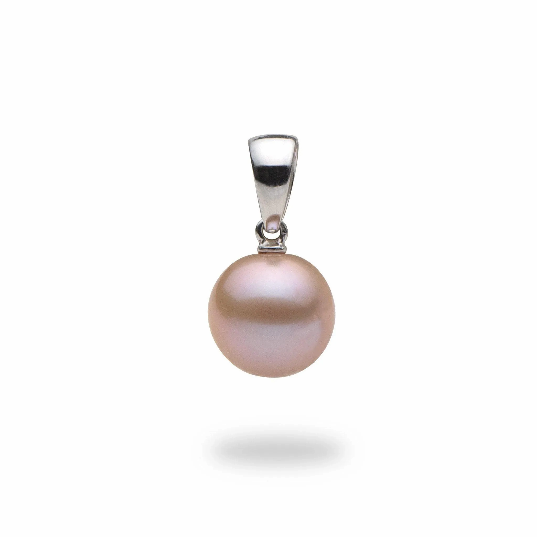 Lavender Freshwater Pearl Pendant in White Gold - 9-10mm