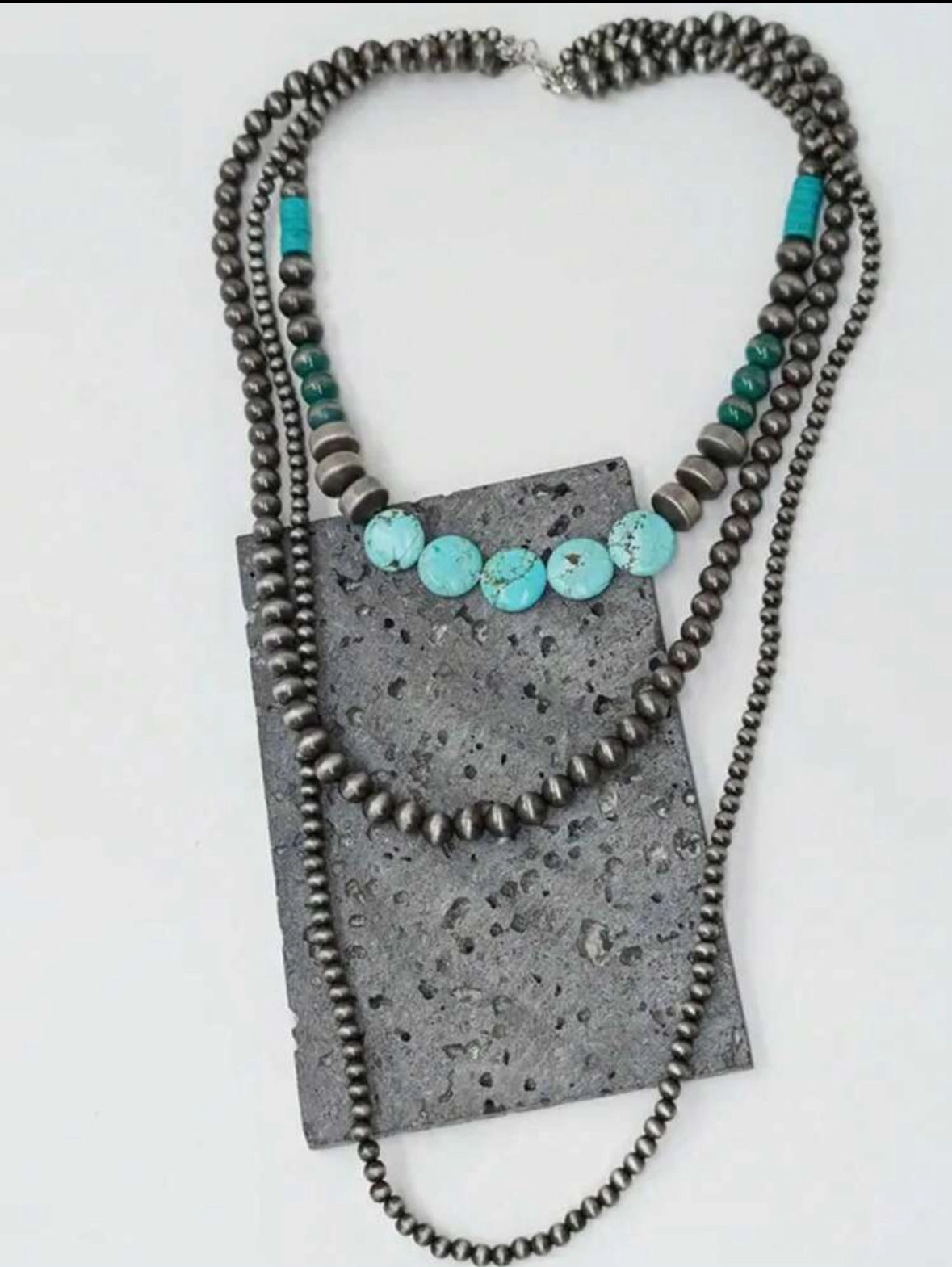 Layered Navajo Pearls texture-rose-gold  