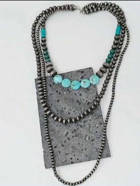 Layered Navajo Pearls texture-rose-gold  