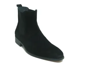 Leder Wildleder Chelsea Stiefeletten KB478-108S - Schwarz