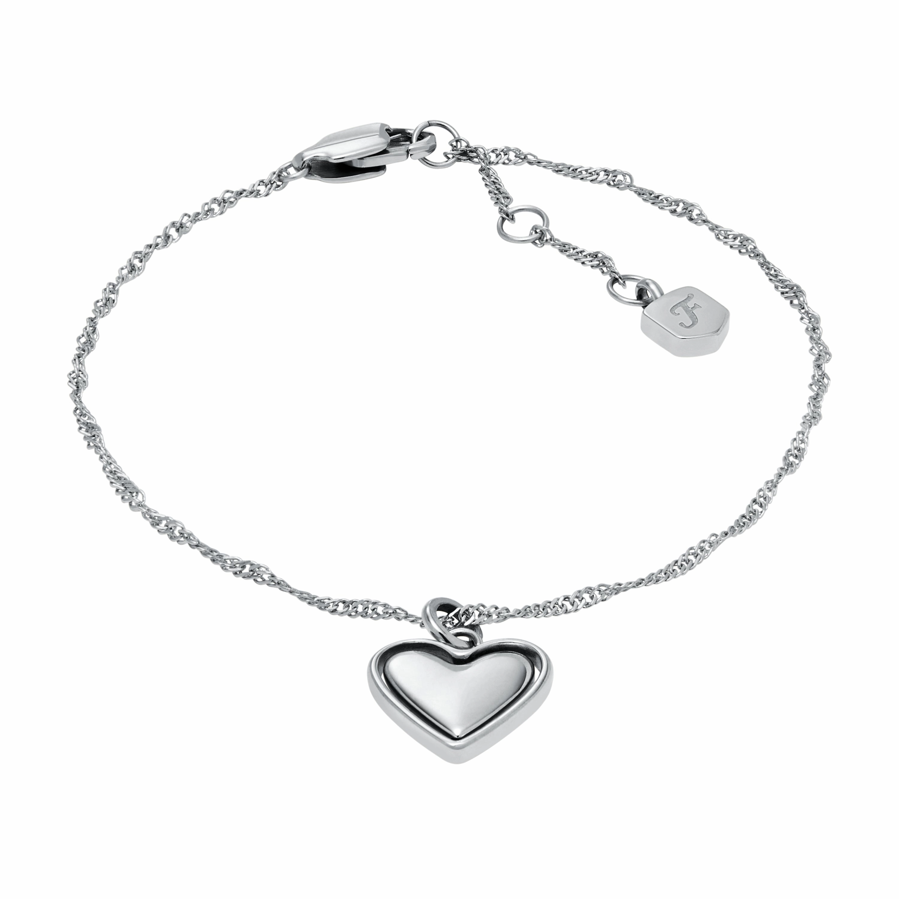 Legacy Heart Stainless Steel Rotating Chain Bracelet fashion-jewelry  
