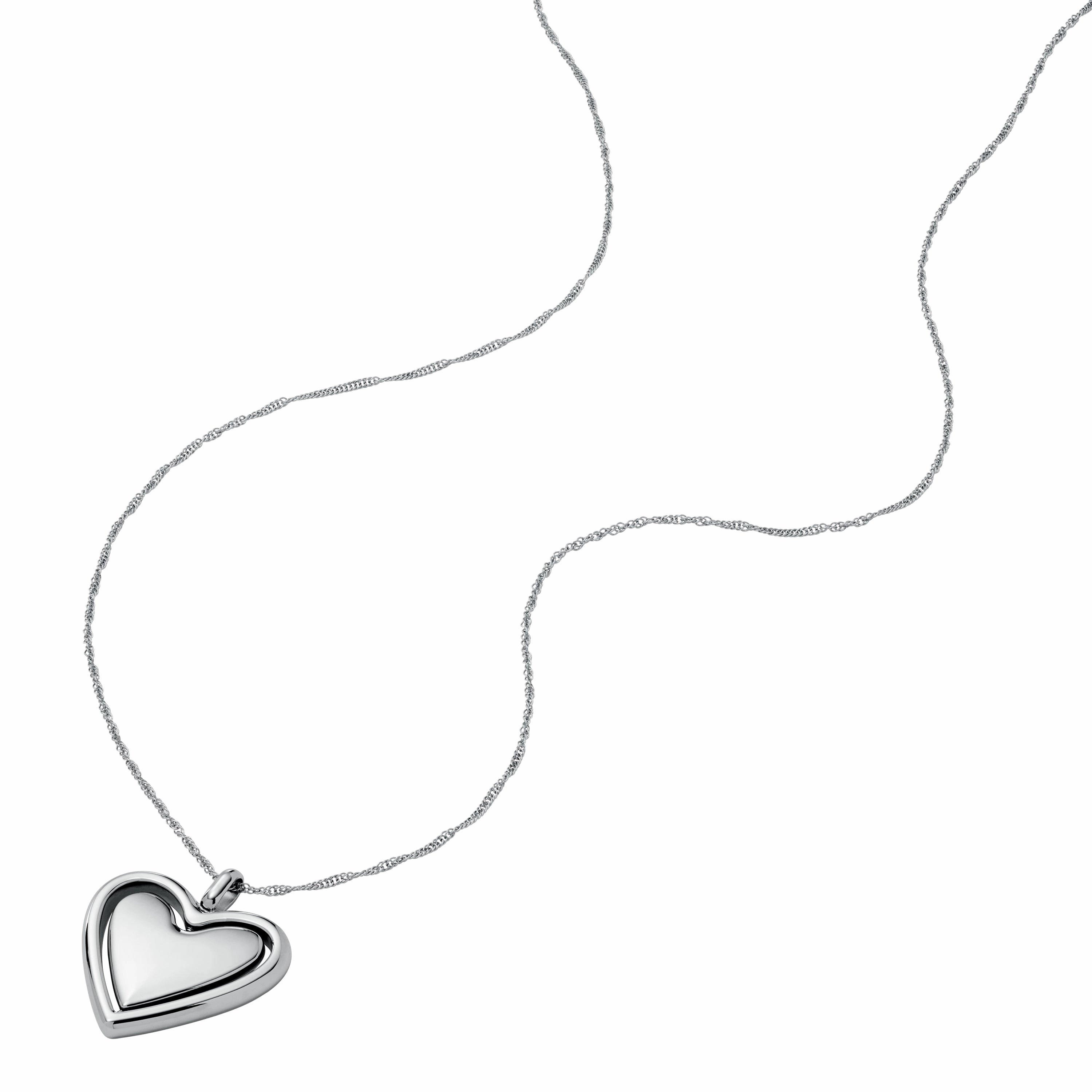 Legacy Heart Stainless Steel Rotating Pendant Necklace