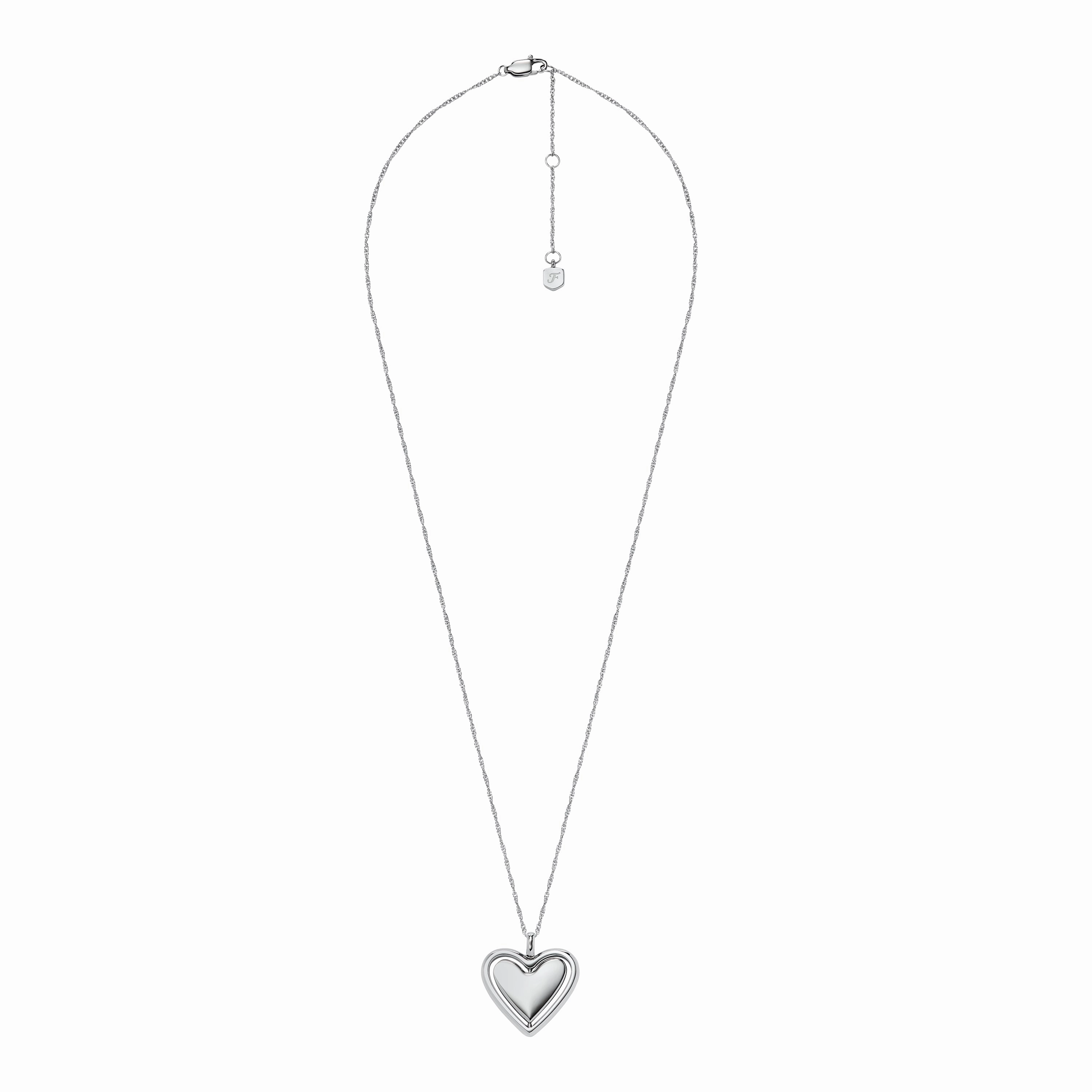 Legacy Heart Stainless Steel Rotating Pendant Necklace