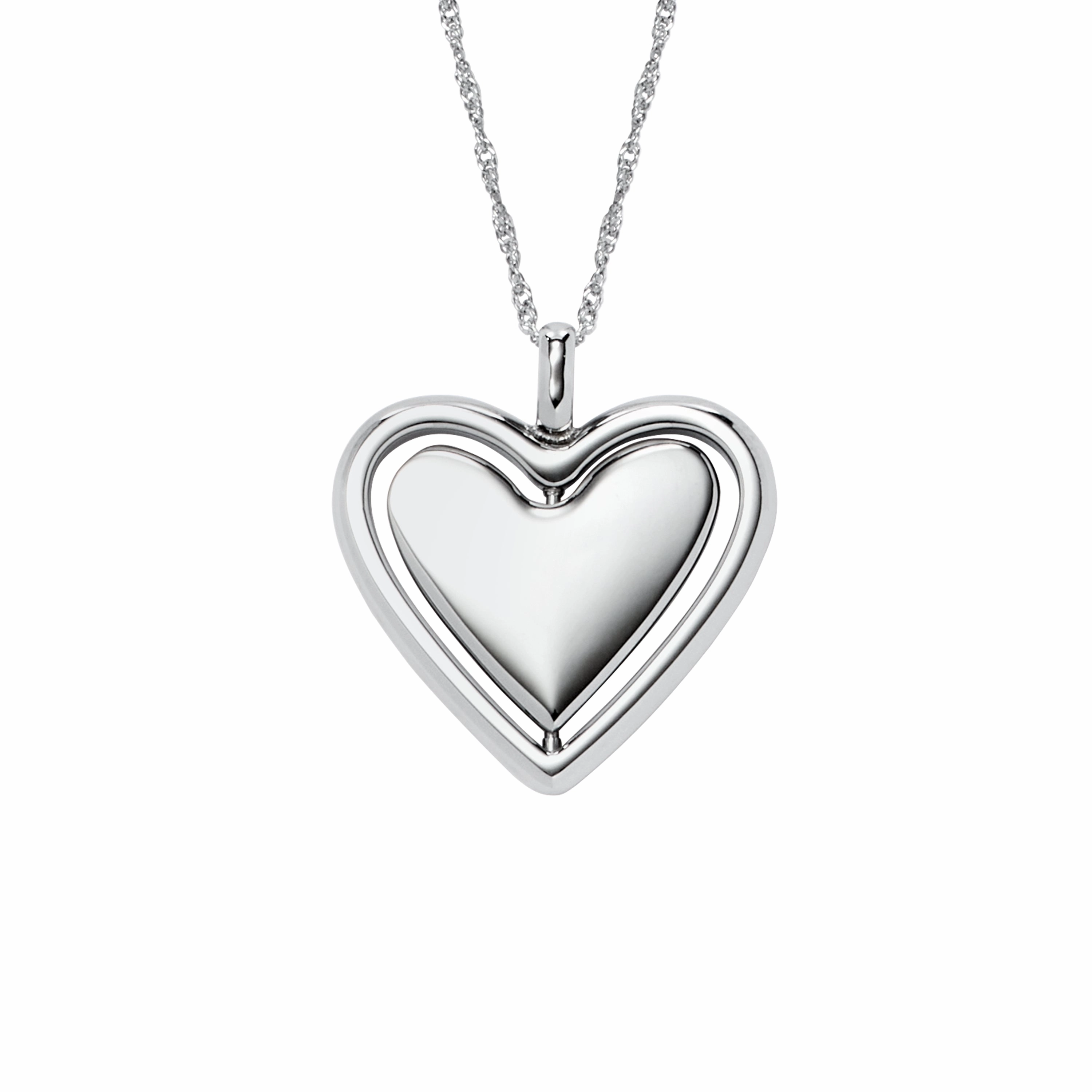 Legacy Heart Stainless Steel Rotating Pendant Necklace fashion-jewelry  
