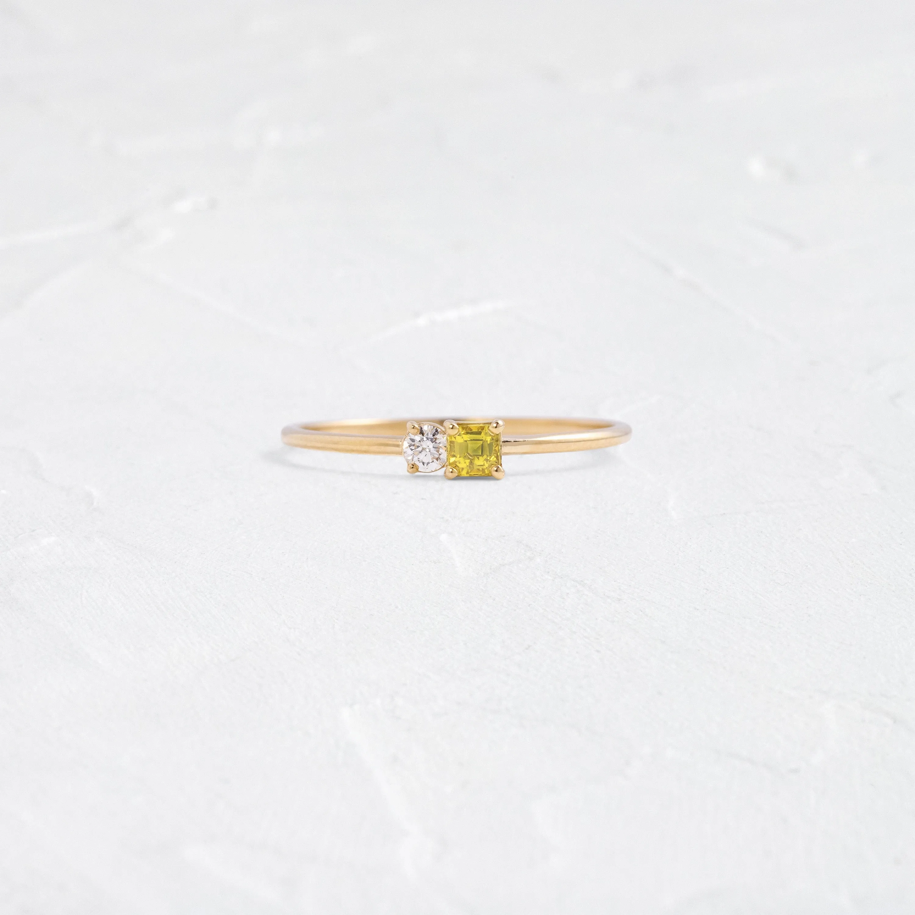 Lemon Sapphire Duet Ring, Edition 3