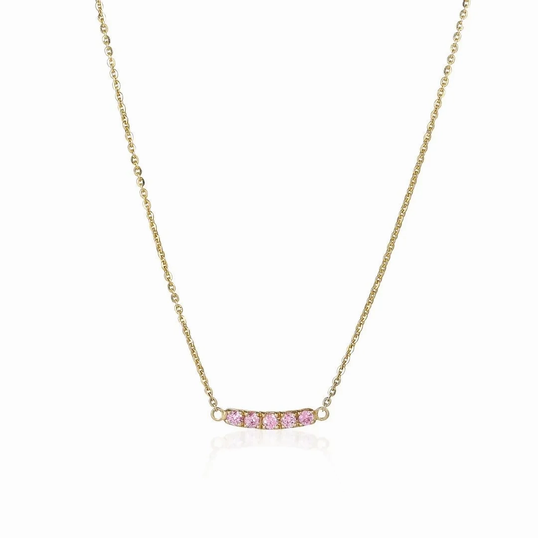 Lene 18K Gold Necklace w. Sapphires