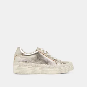 LENNIX SNEAKERS LIGHT GOLD METALLISCHES LEDER