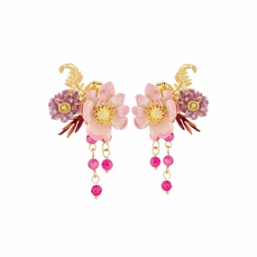 LES NEREIDES Aster And Lotus Flower Clip-On Earrings ,One Size fashion-jewelry  
