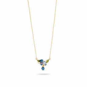 Les Nereides Blueberry and Round Cut Stone Necklace fashion-jewelry  