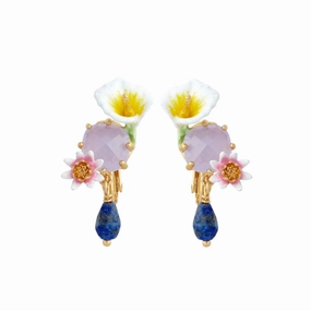 Les Nereides Calla And Lapis Lazuli Clip-On Earrings 