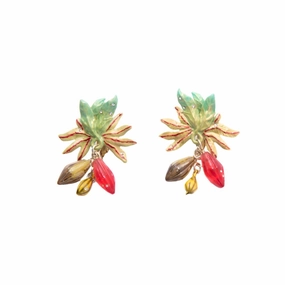Les Nereides Cocoa Beans Dangling Clip-On Earrings fashion-jewelry  