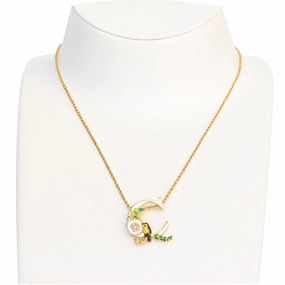 Les Nereides Collier Alphabet Fleuri Letter Necklace C fashion-jewelry  