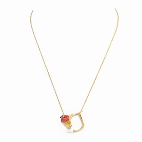 Les Nereides Collier Alphabet Fleuri Letter Necklace U fashion-jewelry  