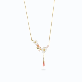 Les Nereides Flower Bouquet and Pink Pearl Necklace fashion-jewelry  