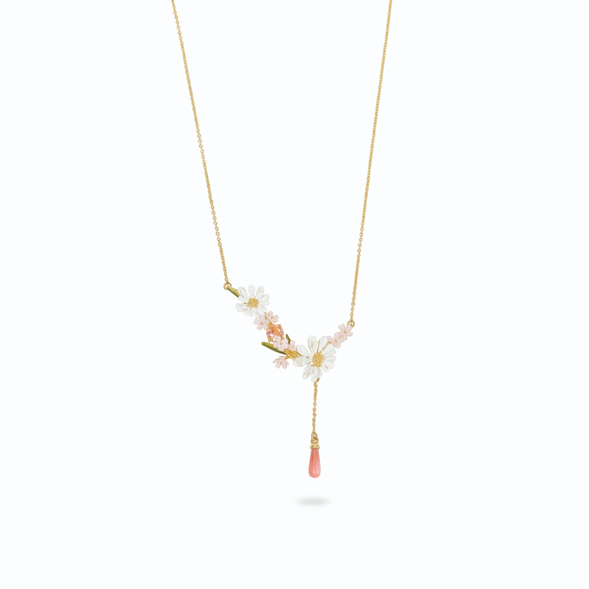 Les Nereides Flower Bouquet and Pink Pearl Necklace fashion-jewelry  