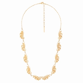 Les Nereides Golden Feather Swan Necklace fashion-jewelry  