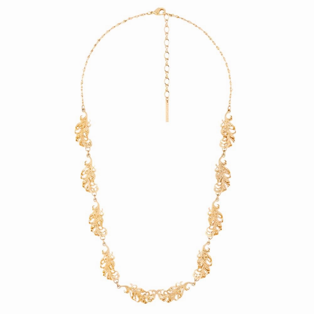 Les Nereides Golden Feather Swan Necklace fashion-jewelry  