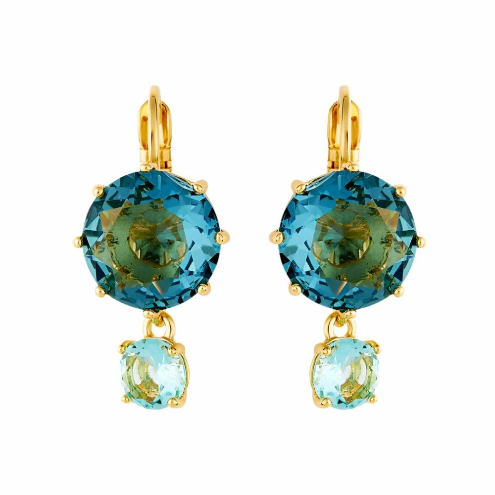 Les Nereides La Diamantine Acqua Azzura Round Stone Sleeper Earrings fashion-jewelry  