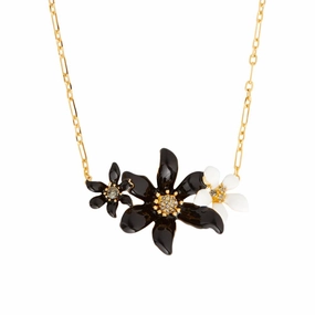 Les Nereides Lily and Ranunculus Flower Statement Necklace fashion-jewelry  