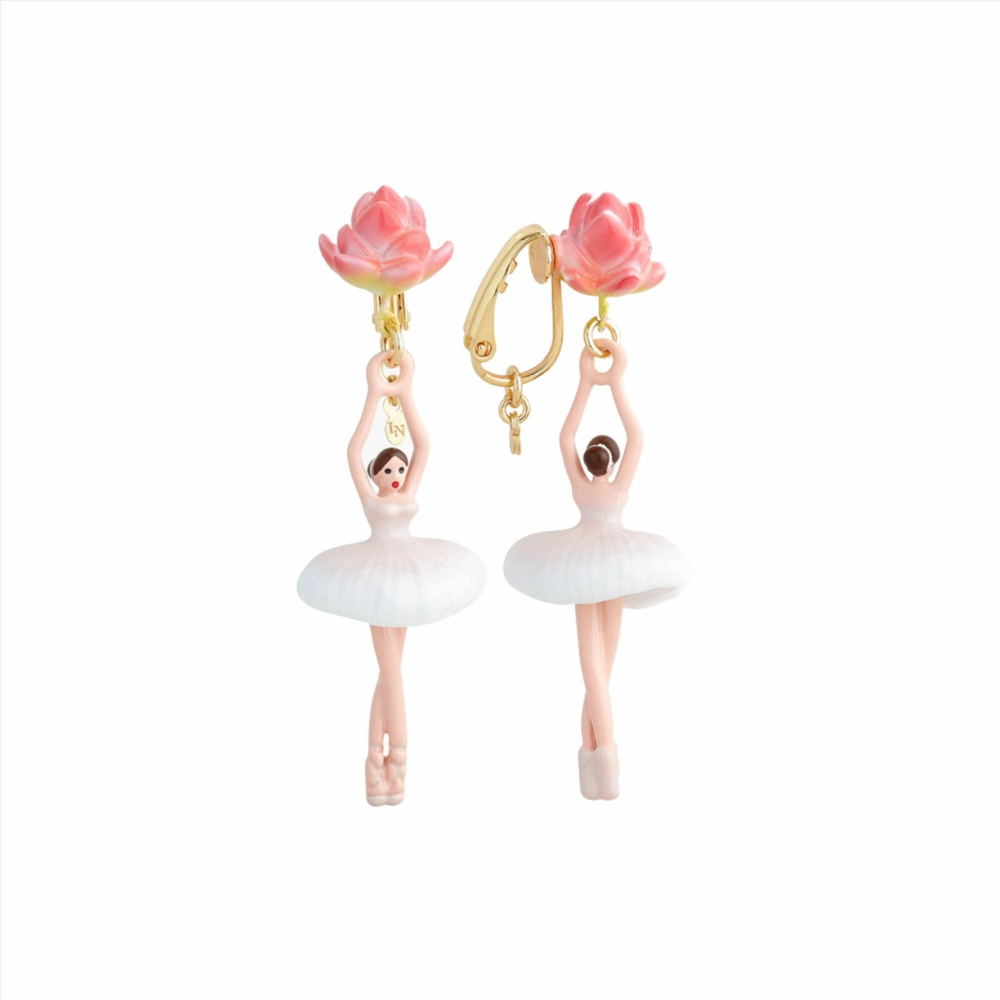 Les Nereides Lotus Flower Ballerina Earrings 