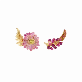 Les Nereides Multicolored Gold-plated brass earrings 