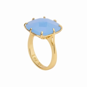Les Nereides Sky Blue Diamantine Square Solitaire Ring fashion-jewelry  
