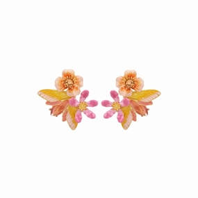 LES NEREIDES Vine Butterfly And Flower Clip-On Earrings fashion-jewelry  