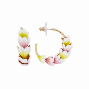 Les Nereides White And Purple Crocus Hoop-Earrings fashion-jewelry  