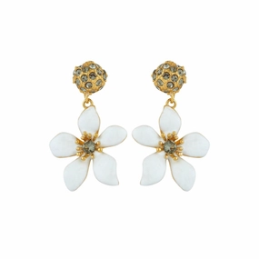 Les Nereides White Ranunculus Post Earrings 