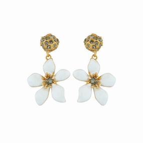 Les Nereides White Ranunculus Post Earrings 